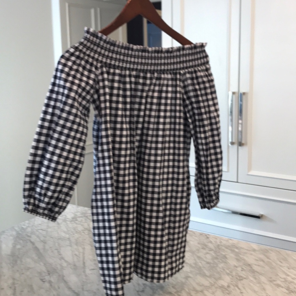 Abercrombie off the shoulder gingham dress